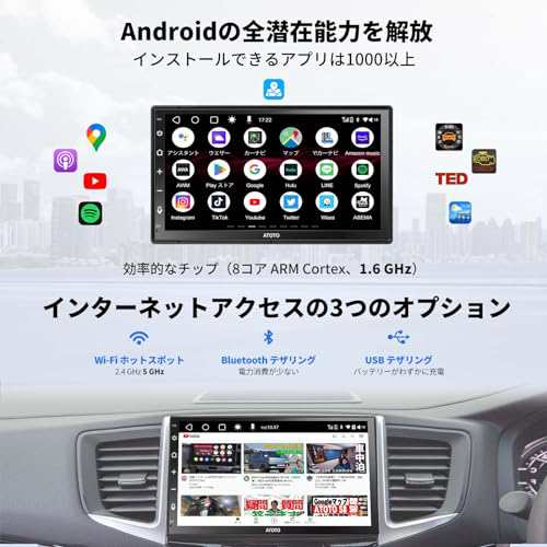 ATOTO A6 PF Android オーディオ一体型ナビ、2DIN カーステレオ 7 ...