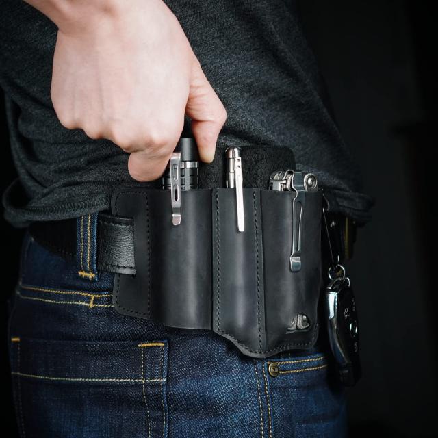 VIPERADE PJ29 ベルト用マルチツール シース、男性用レザー EDC
