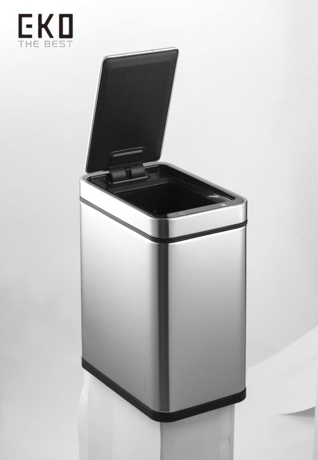 EKO ゴミ箱 自動開閉 デラックスファントム シルバー 9L センサー ふた付き インナーボックス有り EK9287MT-9L_1