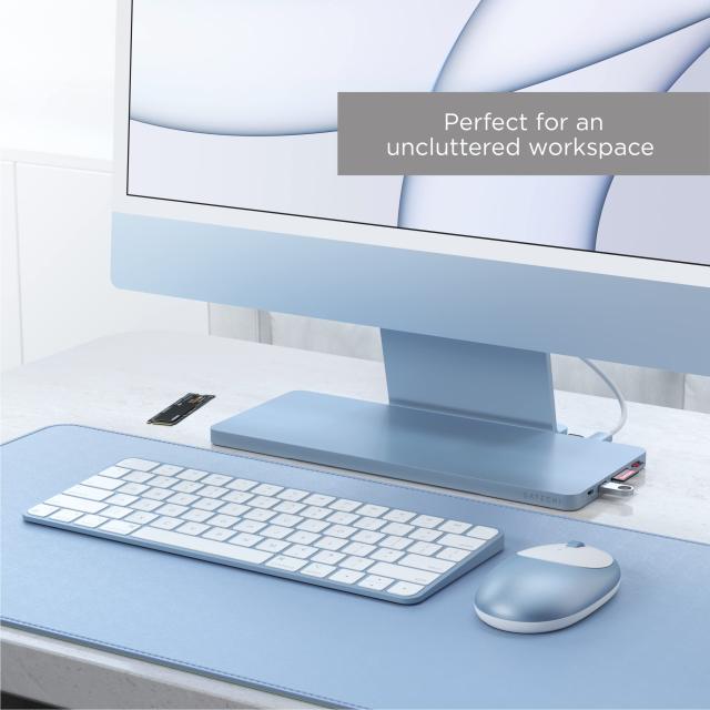 Satechi 24インチ iMac用 USB-C スリムドック (M.2 NVMe/SATA SSD用スロット付き) (ブルー) USBC-A/-Cデータ, USB2.0, SDカードスロットの通販は