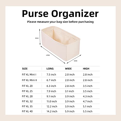 DGAZハ？ック？インハ？ックインナーバッグ 高級シルク サテン トートバッグ用 kelly25/28/32/35Bags（ クレ、KL35）