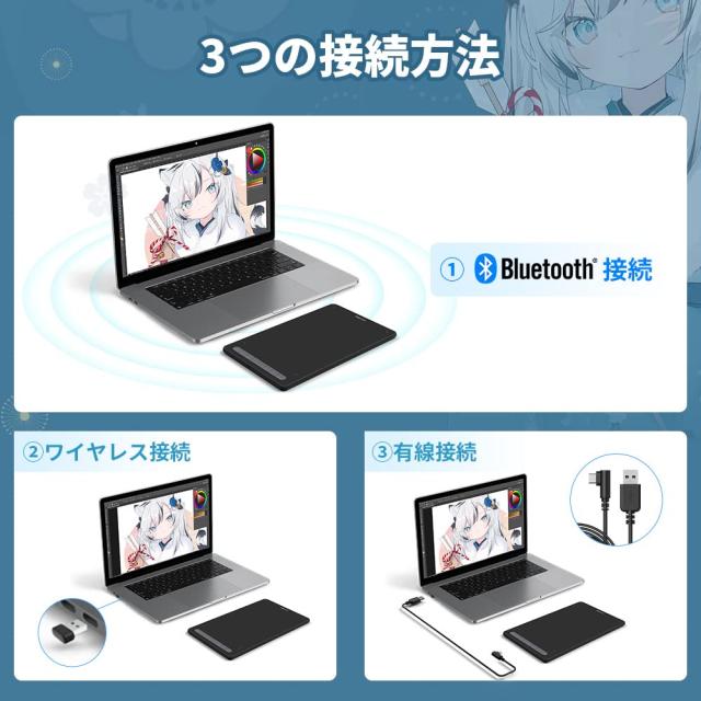 傾き検知 8x5インチ ペンタブレット X3チップ搭載ペン付 Amazon | XPPen ペンタブ Bluetooth ワイヤレス接続 8x5インチ