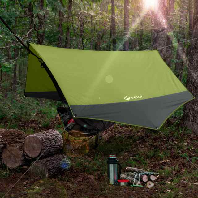 VILLEY タープ 天幕 キャンプタープ サンシェルター 軽量 テントタープ 400x350cm PUコーティング 難燃性素材 紫外線カット 遮光 遮熱 防の通販は