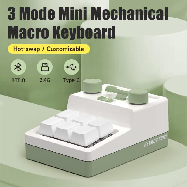 SIKAI CASE マクロキーボード 2023新型 片手キーボード3種接続を支持2.4Gドングル付き7色のRGB 赤軸メカニカルキーボード SIKAI CASE マクロキーボード 2023 新型番 片手キーボード3種接続