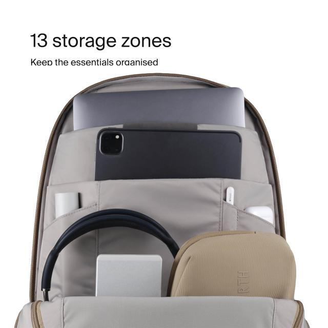 Urth ノーライト バックパック 24L (ベージュ) カメラ リュック バッグ リュックサック 防水 大容量 三脚収納 2気室 軽量 旅行 16インチ_7