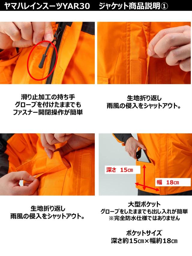 [ヤマハ発動機] バイク用レインスーツ セパレート YAR30 CYBERTEX2 ダブルガード カーキLLサイズ 防水 雨具 カッパ 90792-R054X_4
