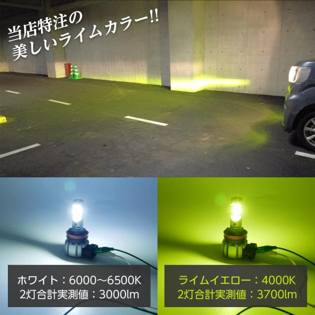 菩提樹黄色 白いこと 2色合い 色合い取り替えっこ LED 押し並べて型 前照灯 フォグランプ 2灯足し加える3700LM H8 H9 H11 H16 菩提樹緑であること