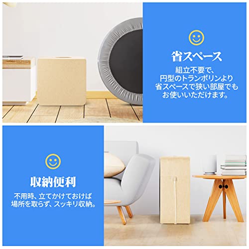 Homwarm トランポリン 室内 大人用 静音 エクササイズ 家庭用 省