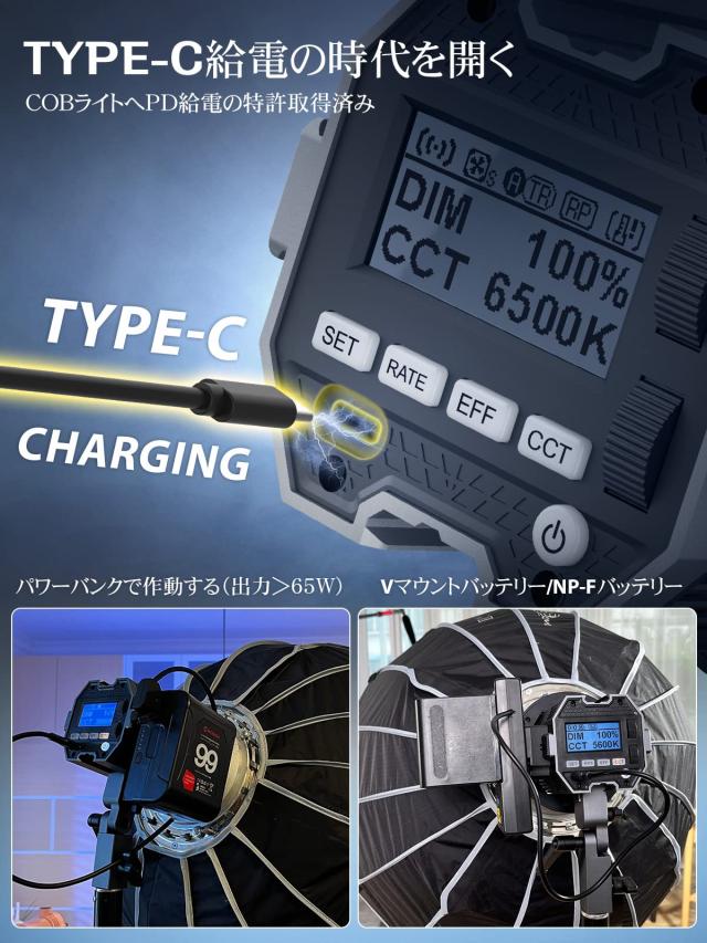 Moman 撮影用ライト, COLBOR CL60 超軽量 作業出力80W 色温度 Moman 撮影用ライト, COLBOR CL60 超軽量 作業出力80W 色温度