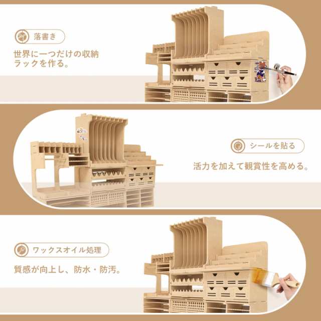 Bucasso プラモデル ペイントラック モデルツール収納ラック MDF