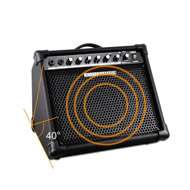 Coolmusic DM30 AMP 30 ワット電子ドラム アンプ キーボード アンプ Aux 入力と BT、2 入力、3 バンド EQ と DI 出力_5