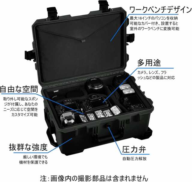 Selens ハードケース カメラツールケース カメラバッグ 耐荷重55kg ハードツールケース パソコン収納可能 EVAクッション付き 耐衝撃 キャの通販は