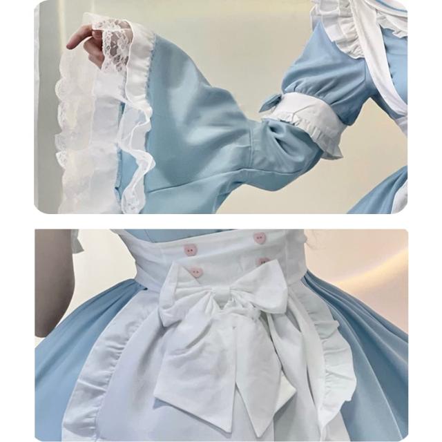 SSUPTEMBER2] メイド服 コスプレ衣装 ロリータ服 ワンピース 姫袖 長袖