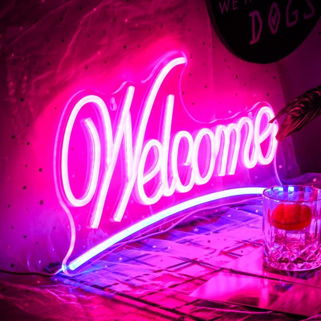 Welcome ネオンサイン 店舗装飾ネオン看板 Ledネオンライト USB