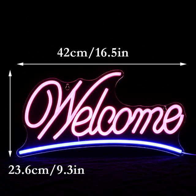 Welcome ネオンサイン 店舗装飾ネオン看板 Ledネオンライト USB