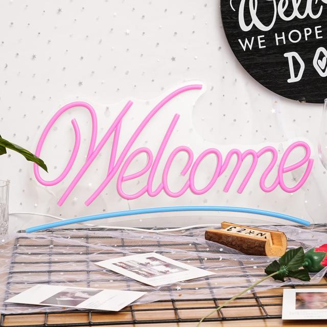 Welcome ネオンサイン 店舗装飾ネオン看板 Ledネオンライト USB