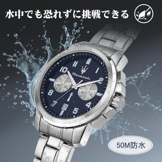 マセラティ 腕時計 メンズ Successo 44MM クォーツ クロノグラフ 防水 