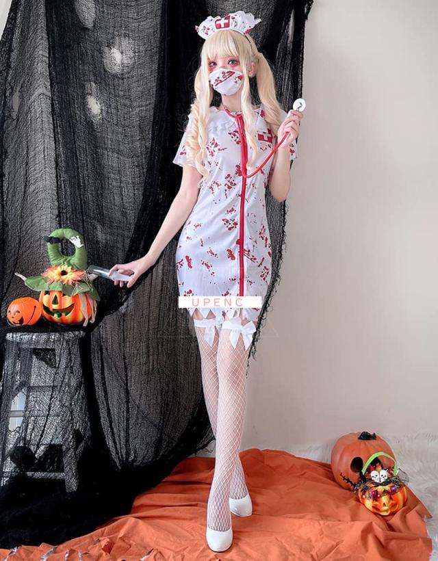 レンチ ナース 医者 カチューシャ ハロウィン コスプレ ホラー ゾンビ