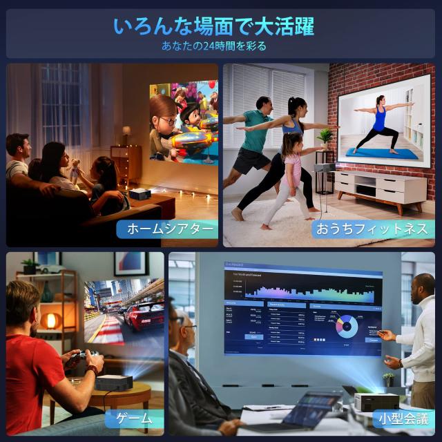 令和6年11月最新電動フォーカス＆低騒音＆100”スクリーン付き＆家庭用