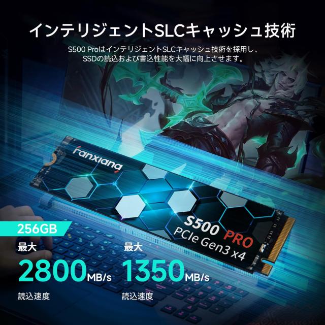 fanxiang SSD 256GB NVMe PCIe Gen3.0x4 2800MB/s TLC 3D NAND M.2 2280 内蔵SSD 32Gb/s ノートパソコン/デスクトップに対応 200TBW 5年_1