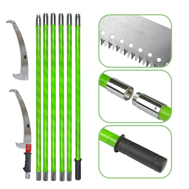 6.5M 高枝切りノコギリ 6段階 自由伸縮 手動剪定ノコギリ 替刃付き 耐久性合金鋼 高枝のこぎり 加長形 園芸用高枝鋸 (C)の通販は