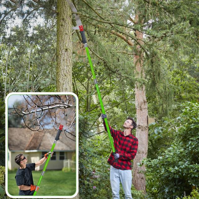 6.5M 高枝切りノコギリ 6段階 自由伸縮 手動剪定ノコギリ 替刃付き 耐久性合金鋼 高枝のこぎり 加長形 園芸用高枝鋸 (C)の通販は