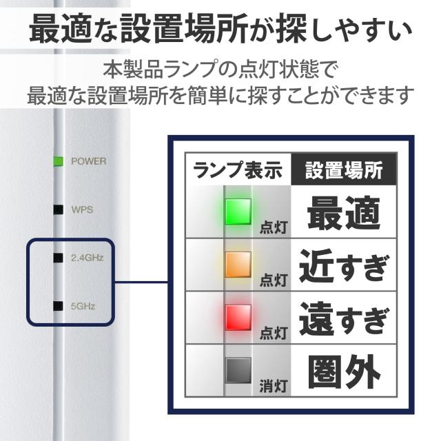 エレコム Wifi 無線LAN 中継機 Wi-Fi6対応 11ax/ac/n/a/g/b 2402+574Mbps [離れ家モード/有線LANポート搭載/イーサネットコンバーター/ビ_6