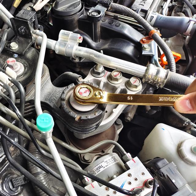 20本組 STARWORK 金色ラチェットレンチ 両用ヘッド ノンスリップギア 