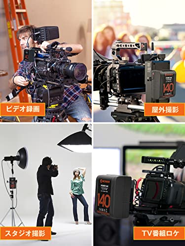 Vマウントバッテリー, 140wh/9700mAh Moman Power 140 14.4V 大容量 機内持ち込み可能 PD3.0 65w USB-C/BP/D-TAP 713g コンパクト 動作温