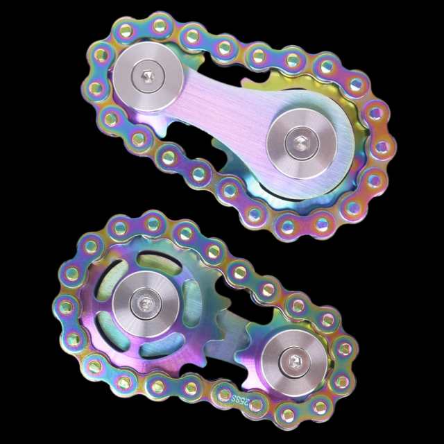 Fidget Spinner、リンケージバイクチェーンスピナーデザイン2ギア