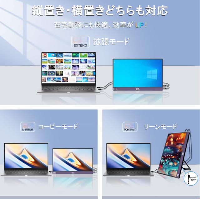 モバイルモニター 自立型 IVV 13.3インチ モバイルディスプレイ