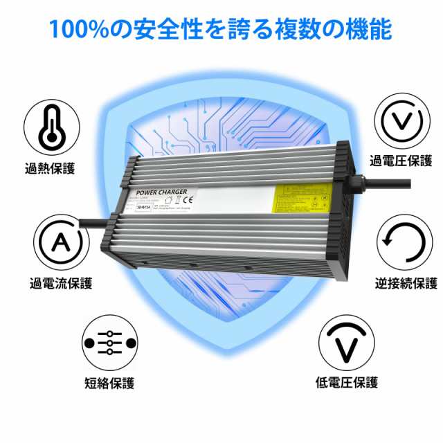29.2V 20A LiFePO4 電池の充電器、Ruipoo 29.2V LiFePO4バッテリーの充電器作り付けの速い充満および 100% のスマートな保護 28.4V~29.2Vの通販は