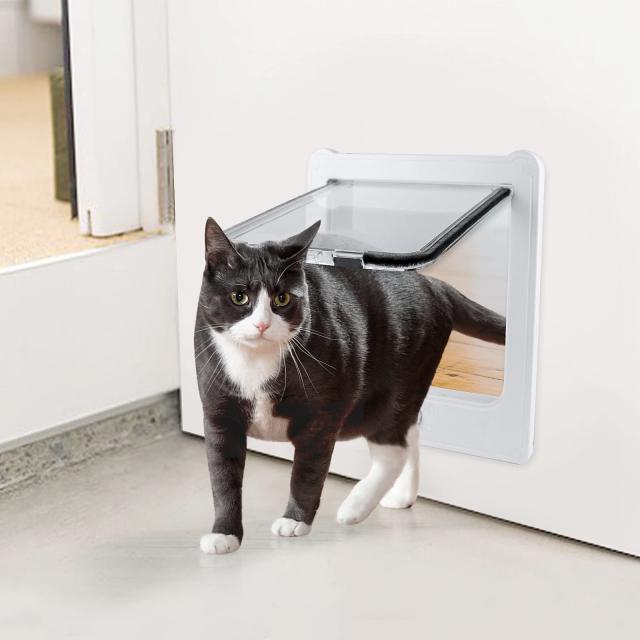 Enjoying 4WAY 猫 ドア 18×18.5cm キャットドア 小型犬 猫ドア出入口 