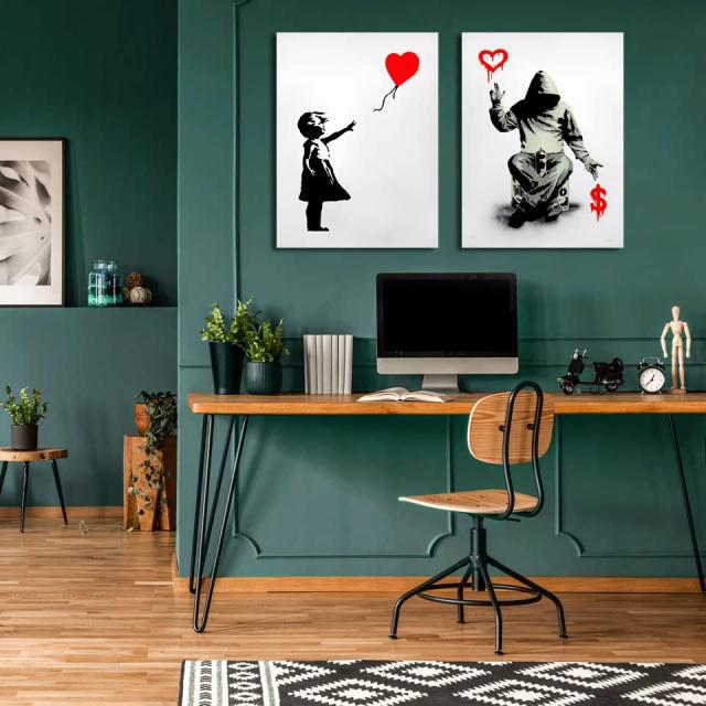 ビジュー アートパネル バンクシー 風船と少女 壁掛け パネル アート