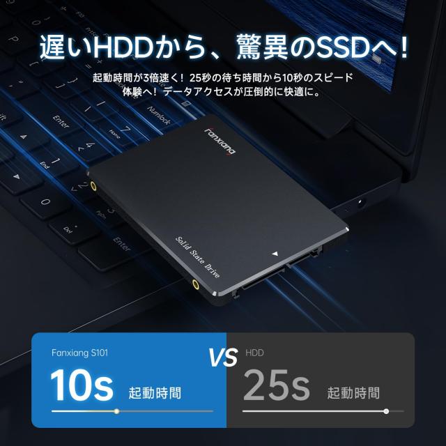 Fanxiang S101 SATA SSD 2TB 2.5インチ 7mm 3D NAND TLC採用 6Gb/s高速
