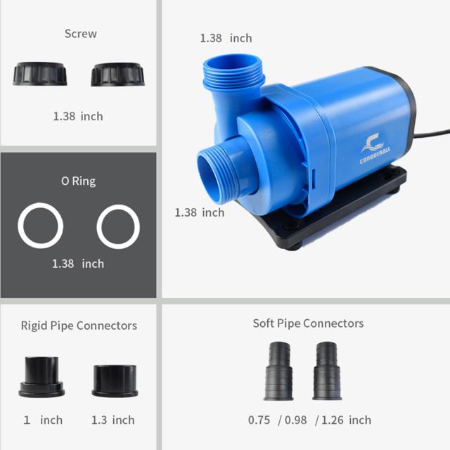 CONQUERALL 1180GPH 20W の水中揚水機 24V DC の逆もどり・揚水機 変数的な頻度数水揚水機正弦波の科学技術 池の吹き上げの真水および海水の目的の