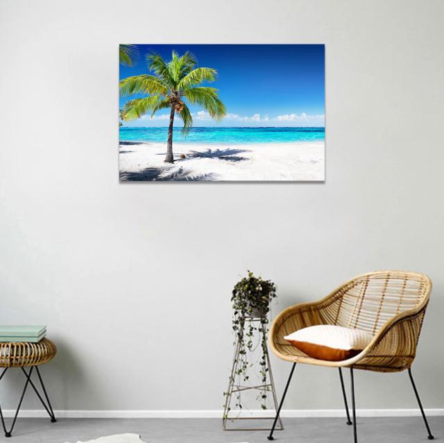 海絵 アートパネル 海 椰 自然風景 日光 絵画 太陽 風景画