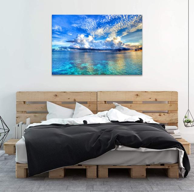 絵画 アートポスター アートパネル 海 現代アート 壁掛け お洒落 インテリア Amazon.co.jp: 絵画 夕日の花海 アートパネル ポスター 美しい海