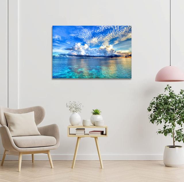 絵画 アートポスター アートパネル 海 現代アート 壁掛け お洒落 インテリア 大きいサイズ 40x120cm 新品 アートパネル アートポスター 海