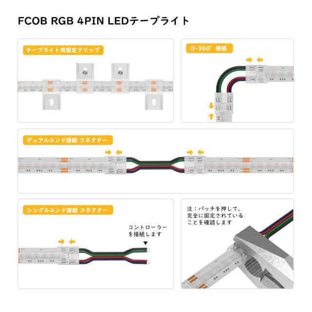 BTF-LIGHTING FCOB COB RGB LEDテープライト 高密度 フレキシブル LED 