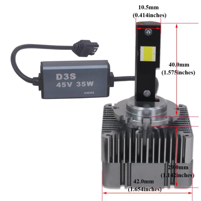 Eseastar D3S D3R LED ヘッドライトバルブ 爆光 純正交換用 LED化 D3S/D3R兼用 キャンセラー内蔵 加工無し 光軸調整 静音冷却ファン 車検_1
