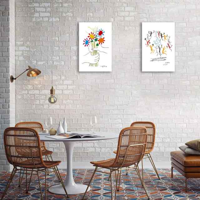 ピカソ 友情の花 アートパネル 絵画 壁飾り 開運 額付きポスター