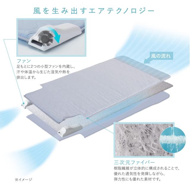 アテックス ATEX 除湿 快眠マット SOYO そよ シングル AX-BSA629S ブルー