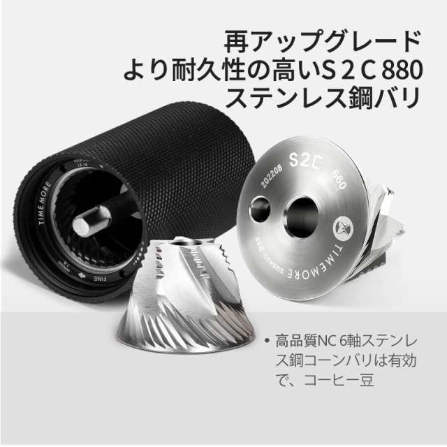 TIMEMOREタイムモアコーヒーミル 手動小型折りたたみ式小型ハンドル携帯コーヒーミルデジタル Chestnut NaNo3 内部調整可能設置、旅行、の通販は