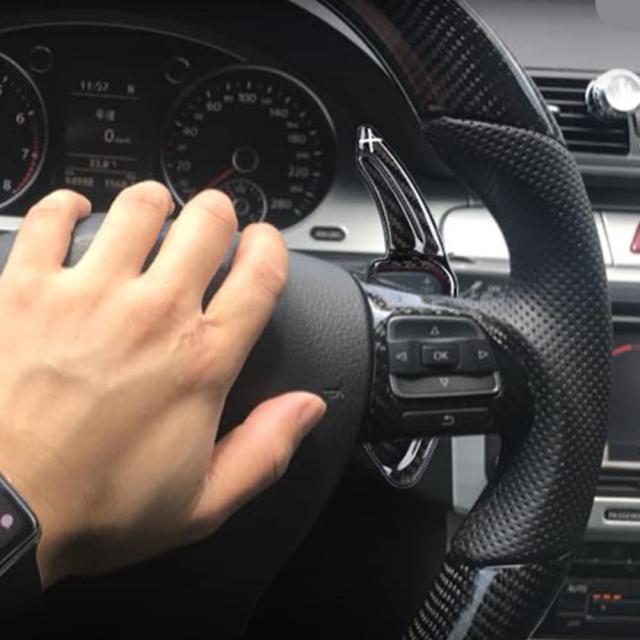 フォルクスワーゲン パドルシフトカバー シフト カーボン製 ゴルフパドルシフト VW 車用パドルシフトエクステンション錆びない GOLF/シロ