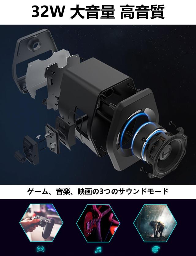 Edifier G2000 2.0ch PC スピーカー パソコン PS5 ゲーム用 ゲーミングスピーカー、32W 小型 Hi-Fi音質、Bluetooth/USB/3.5mm AUX 有線無_1