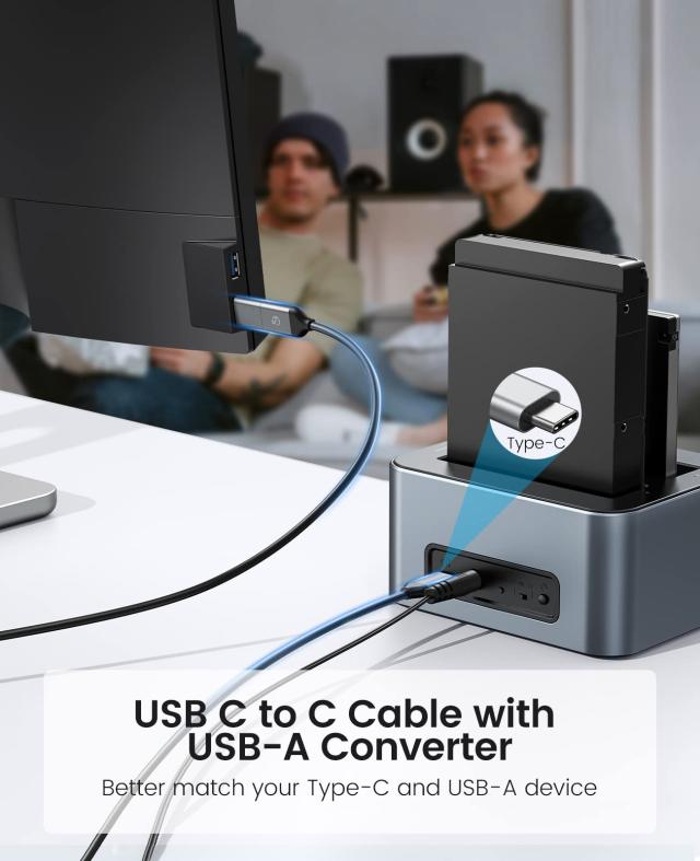ORICO HDDスタンド デュプリケーター オフライン クローン付き アルミ合金製 デュアルベイ USB C SATA HDDドッキングステーション 2.5/3._2