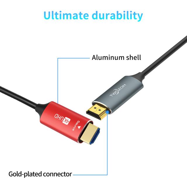 Twozoh HDMI 光ファイバーケーブル 150M 4Kファイバー HDMI コード 4K@60Hz/18Gbps対応_2