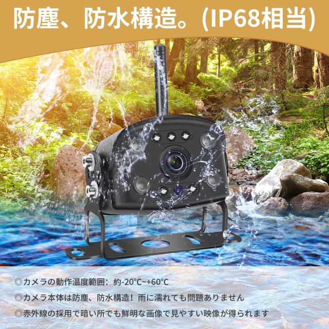 Hizenyo 録画機能付き バックカメラモニターセット ワイヤレスバック 