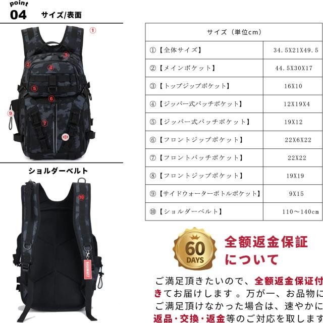 HAKAWAFLY 釣り リュック 大容量 釣り バッグ 5way フィッシングバッグ 防水 タックルバッグ 多機能 リュックサック バックパック 撥水加_4